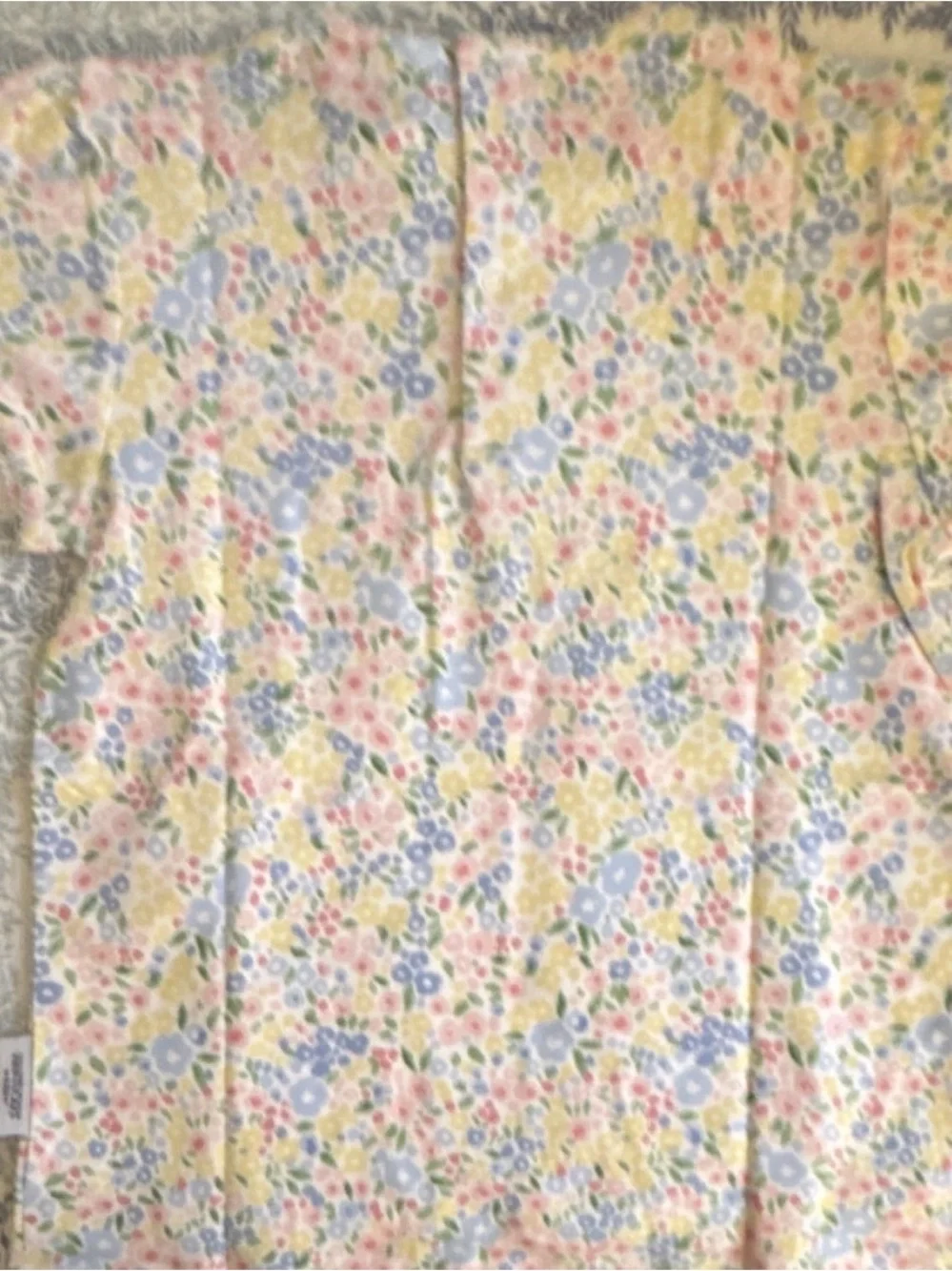 Girls' Short-Sleeve Floral Casual Dress in Pastel Multicolor